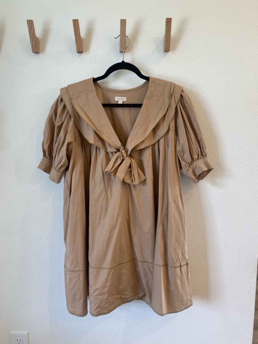 Pilcro Pilcro Short-Sleeve Bow-Front Tunic Mini Dress